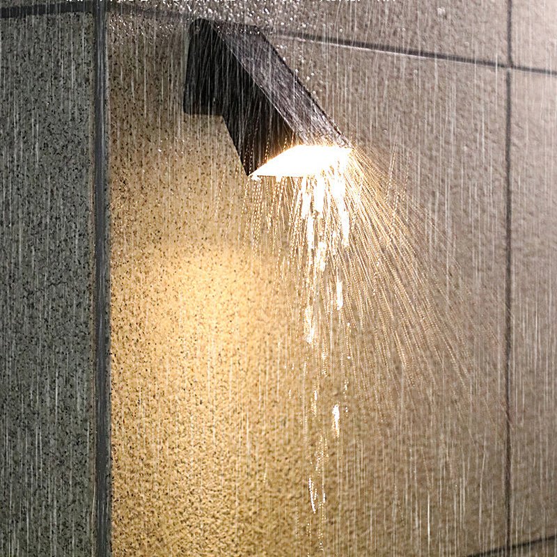 LED Waterproof Solar Wall Lights - 90° Adjustable Black Modern Outdoor Lighting for Gardens & Patios