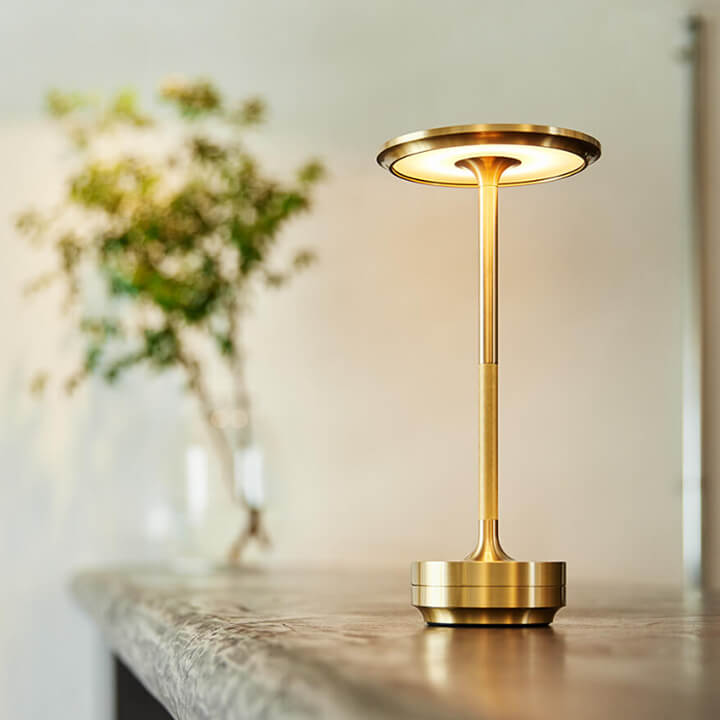 Cordless Metallic Table Lamp - Modern Design for Home & Office Lighting