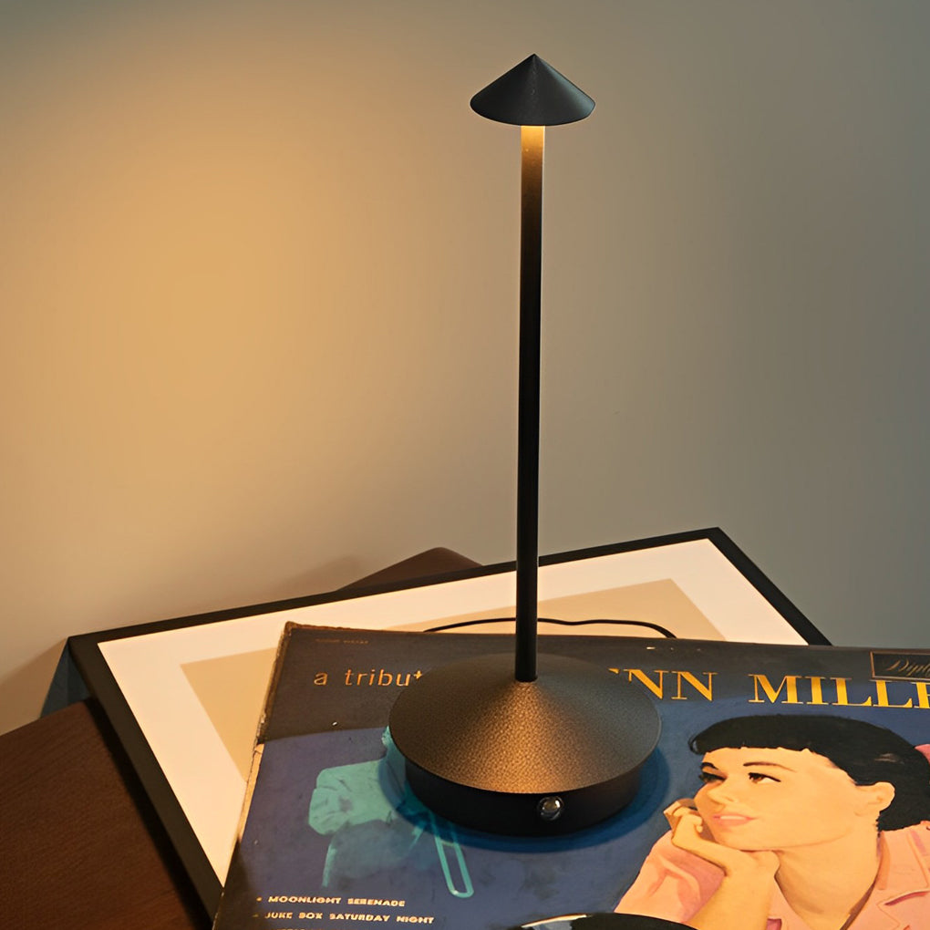11.41 Inch Cordless Mushroom Table Lamp - Cute Pina Design for Bedroom & Living Room Lighting