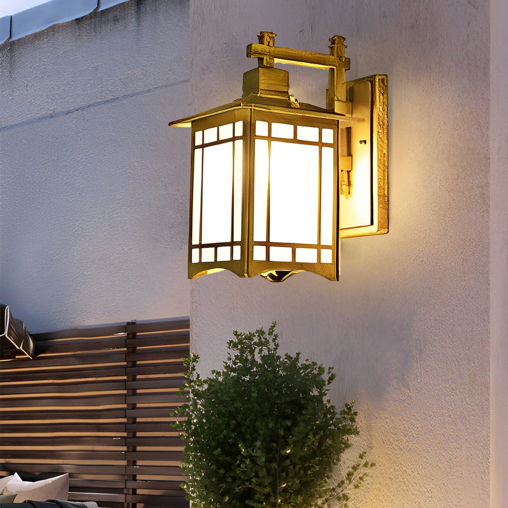 LED Vintage Solar Wall Lamp with Remote Control - Waterproof Retro Wall Sconce Lighting for Outdoor Use
