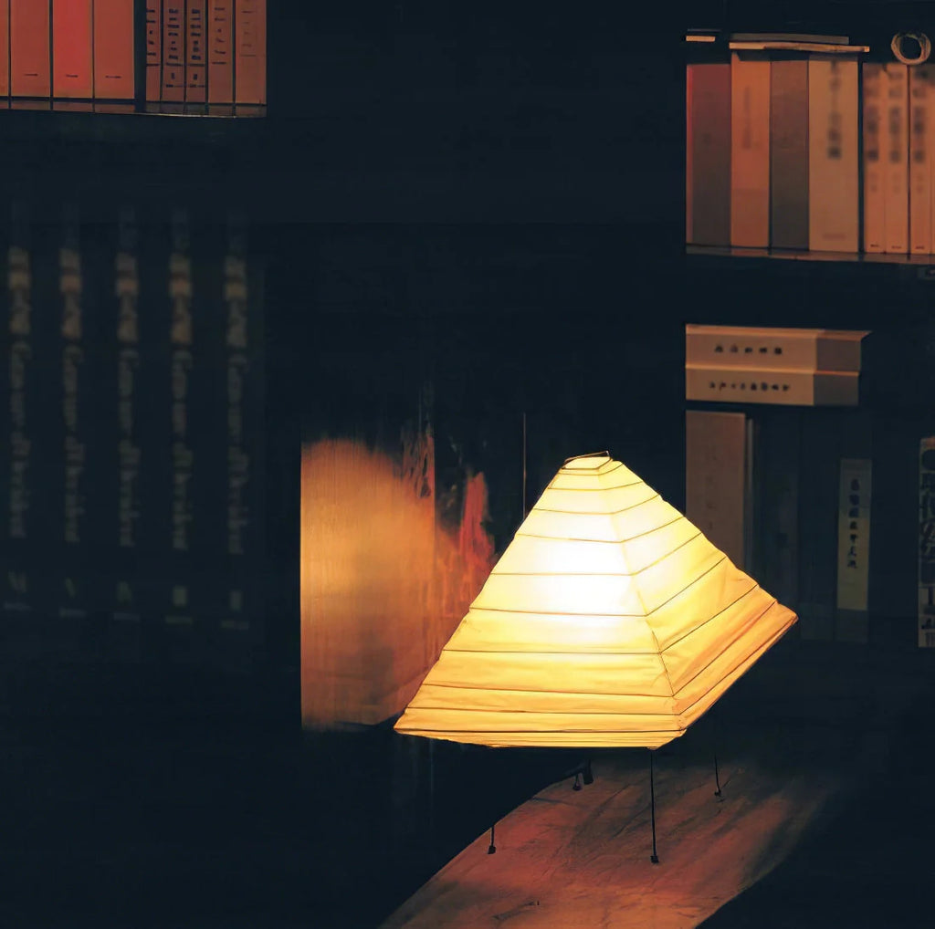 Akari 5X Table Lamp | Handmade Rice Paper & Steel Wire Design for Home Office or Zen-Inspired Living Room