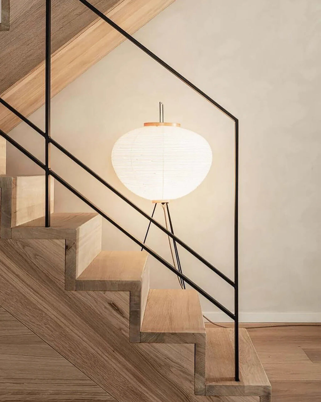 LED Floor Lamp | Mulberry Paper & Metal, Indoor Use for Modern Home Decor