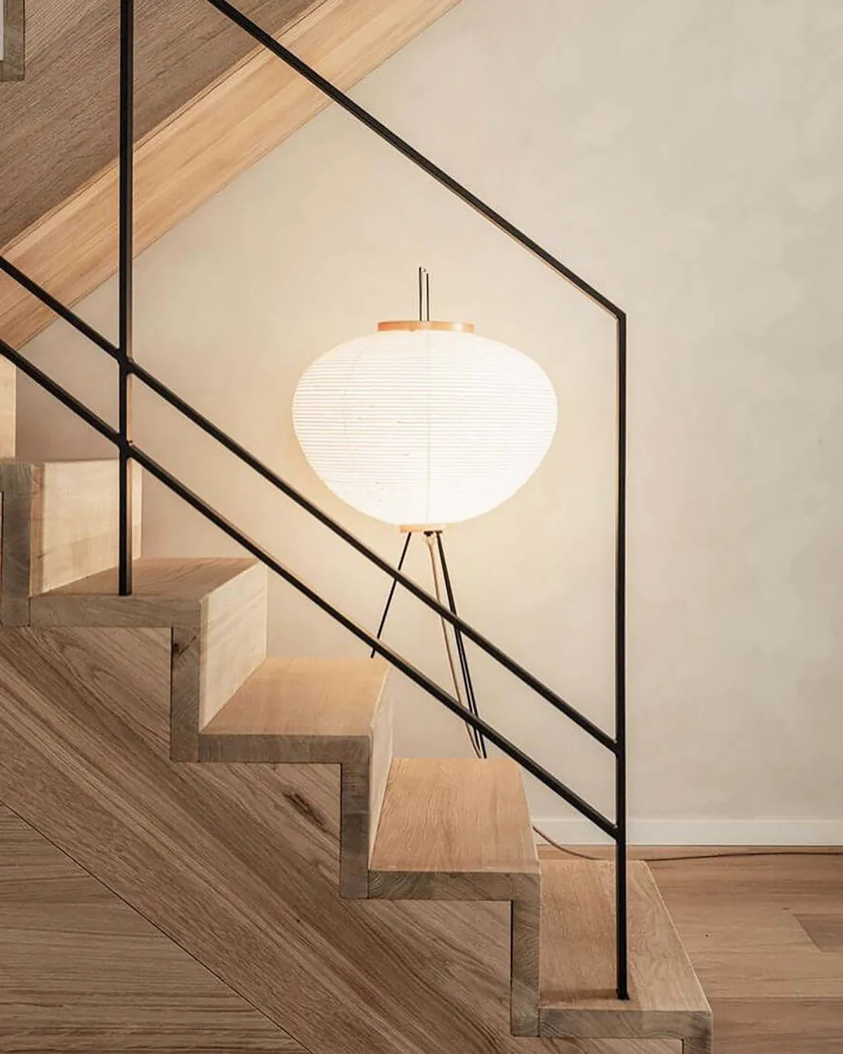 LED Floor Lamp | Mulberry Paper & Metal, Indoor Use for Modern Home Decor
