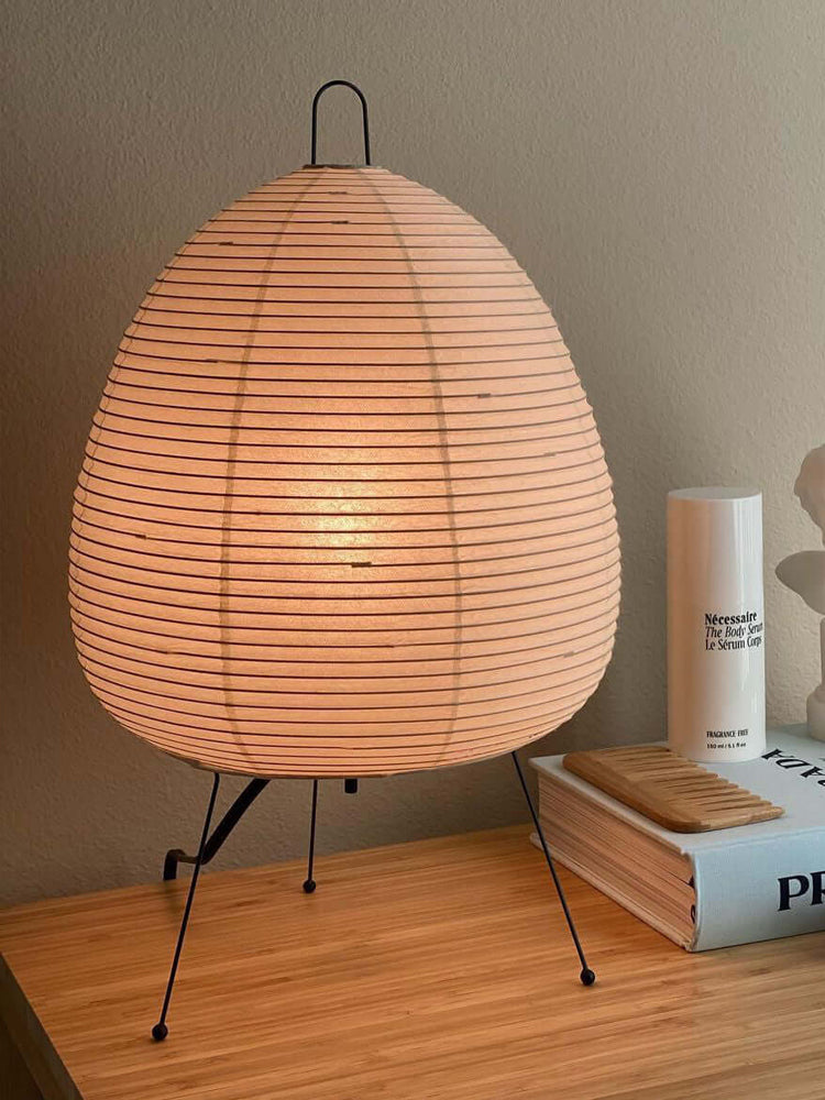 Japanese Paper Table Lamp - Minimalist Design for Living Room & Bedroom Lighting