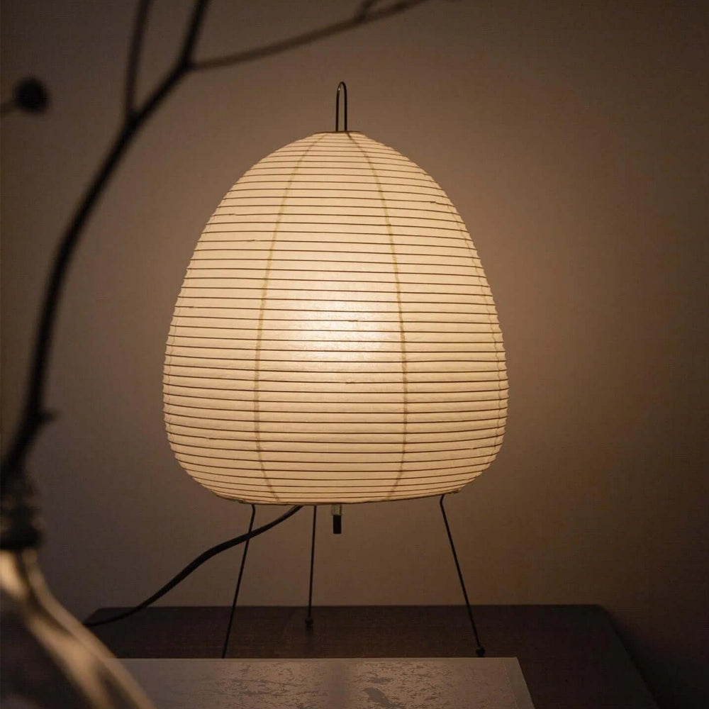 Japanese Paper Table Lamp - Minimalist Design for Living Room & Bedroom Lighting
