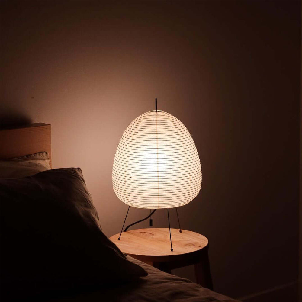 Japanese Paper Table Lamp - Minimalist Design for Living Room & Bedroom Lighting