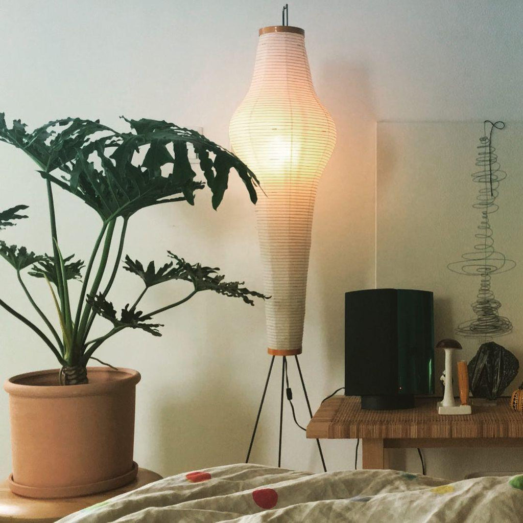 Rice Paper Floor Lamp | Mulberry Paper Shade, Metal Base & Ideal for Indoor Lighting