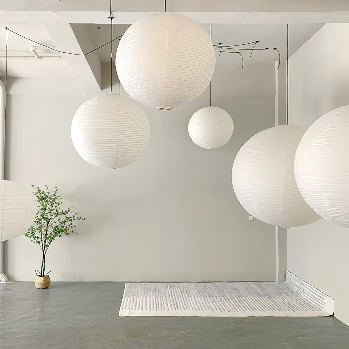 Pendant Swag Light | Handmade Mulberry Paper, Mid-Century Modern Design for Indoor Spaces
