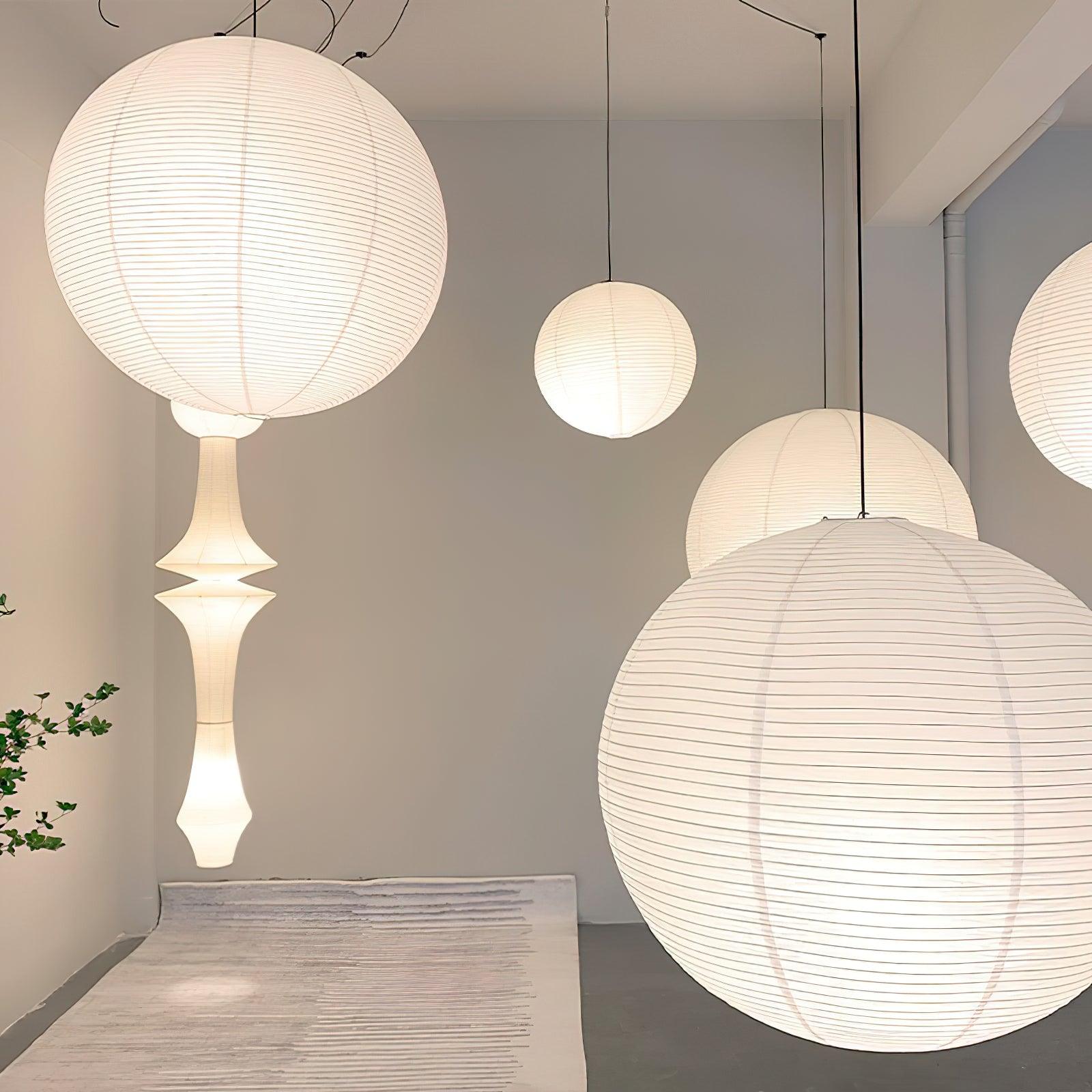 Pendant Swag Light | Handmade Mulberry Paper, Mid-Century Modern Design for Indoor Spaces