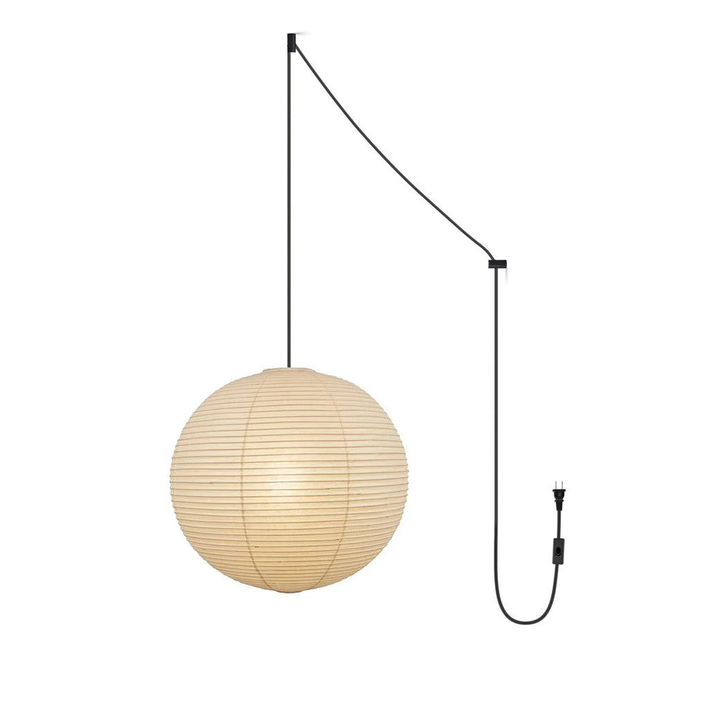 Pendant Swag Light | Handmade Mulberry Paper, Mid-Century Modern Design for Indoor Spaces