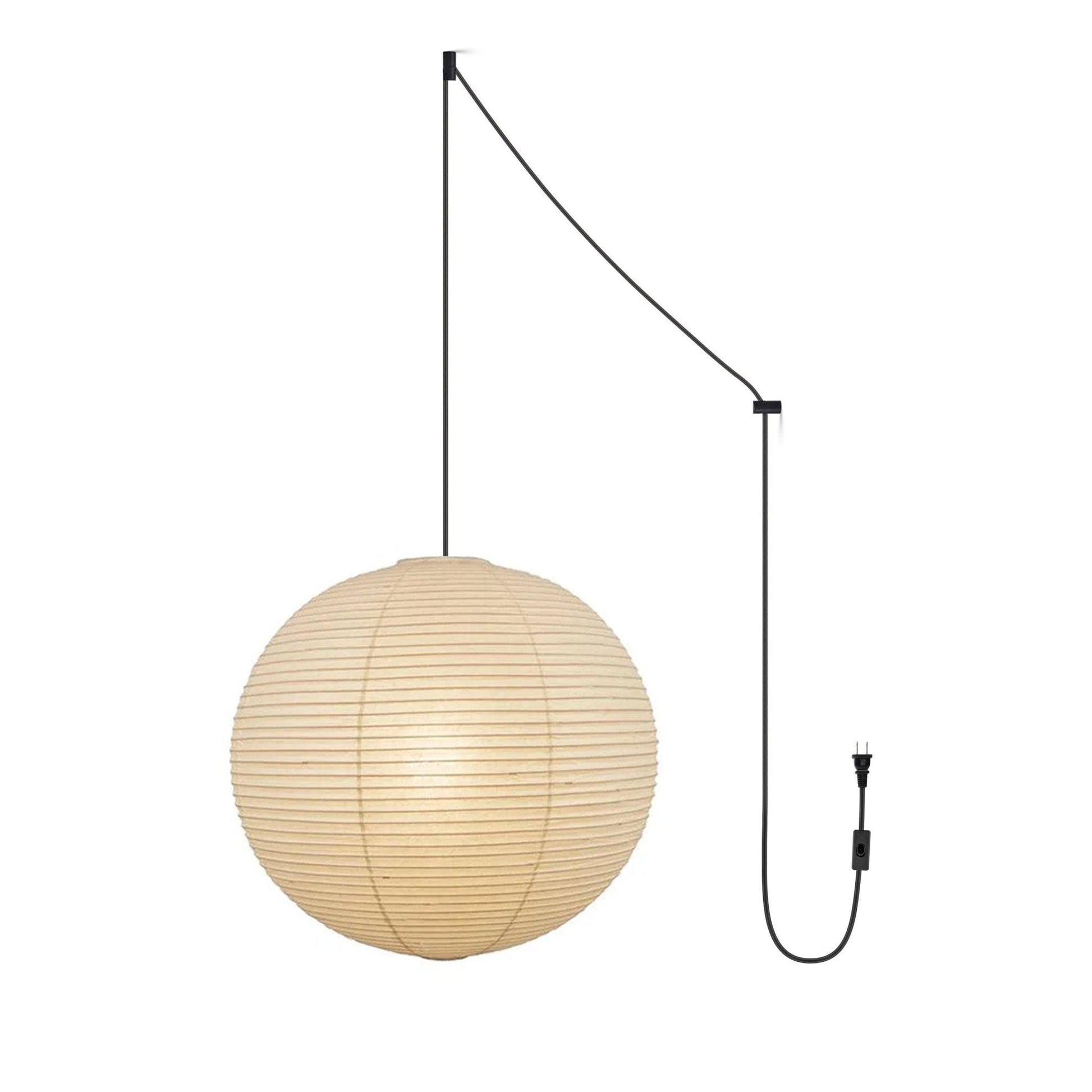 Pendant Swag Light | Handmade Mulberry Paper, Mid-Century Modern Design for Indoor Spaces