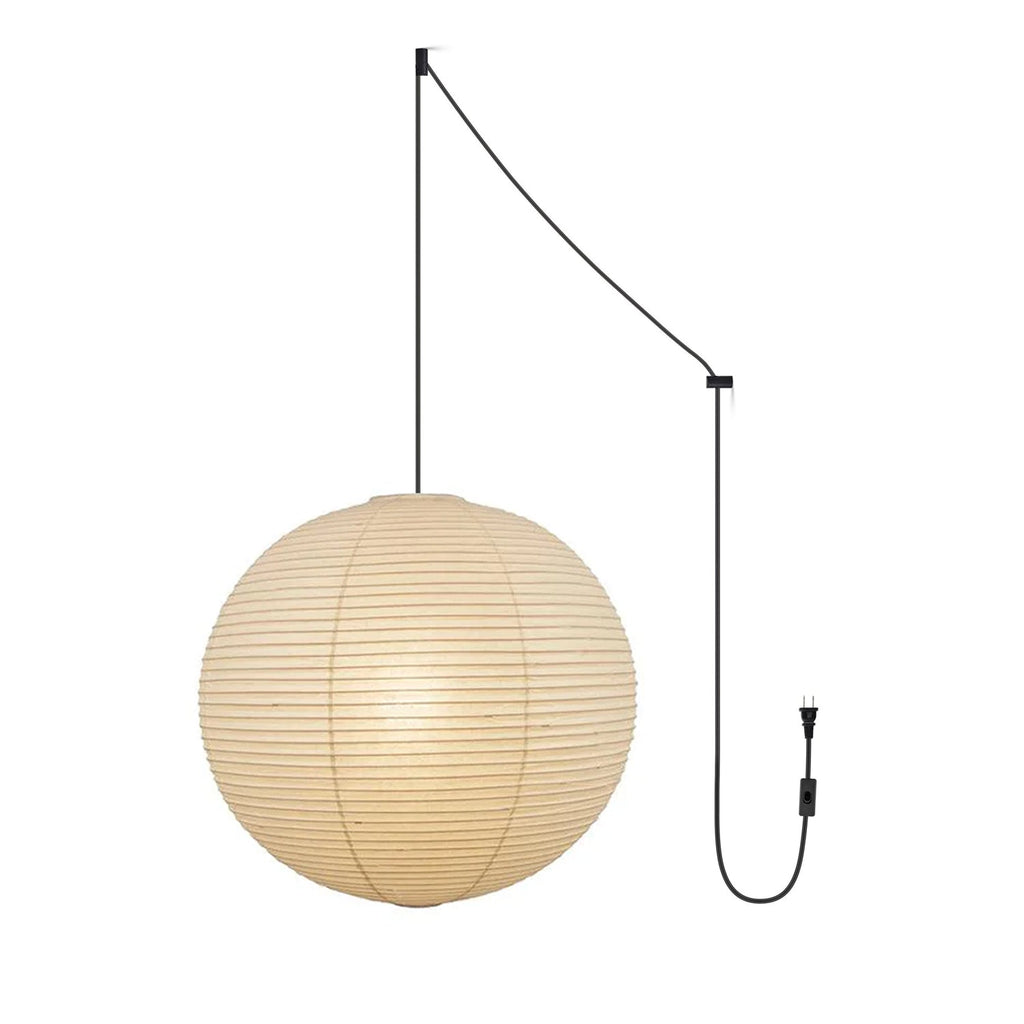 Pendant Swag Light | Handmade Mulberry Paper, Mid-Century Modern Design for Indoor Spaces