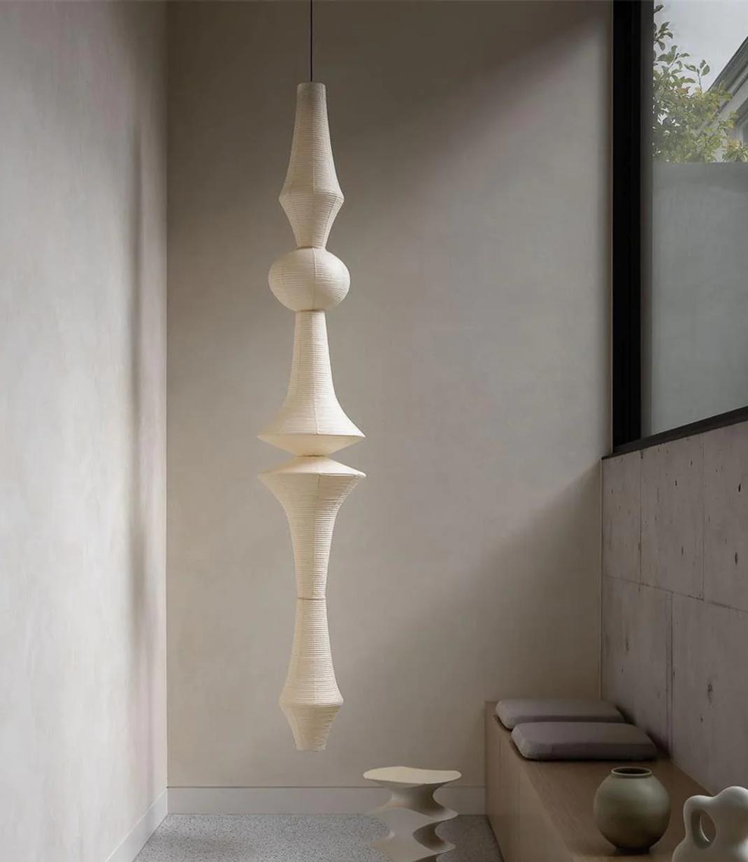 Handmade Washi Paper Pendant Light | Modern Japanese Design, LED Compatible & Ideal for Indoor Spaces