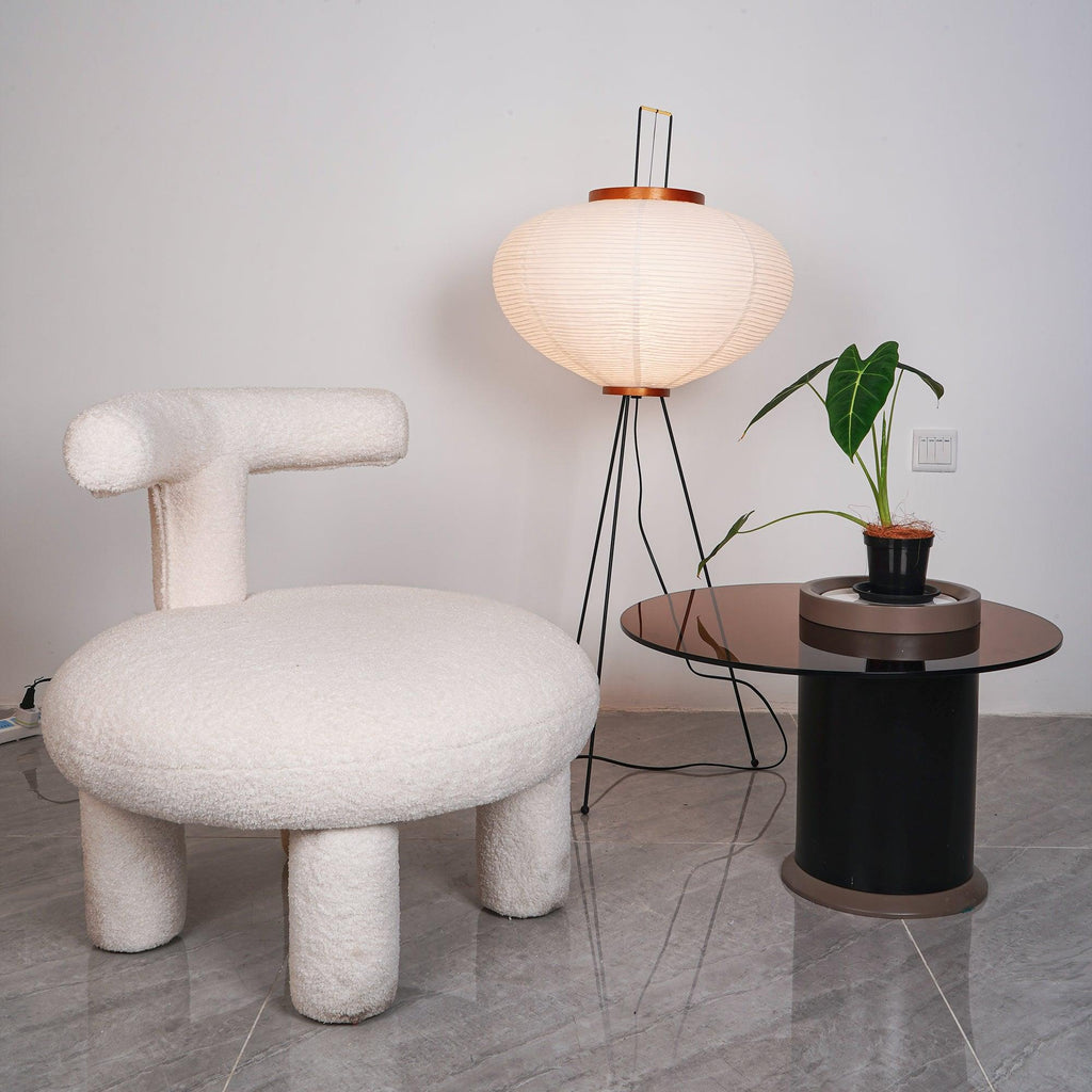 Rice Paper Floor Lamp | Mulberry Paper Shade, Metal Base & Ideal for Indoor Lighting
