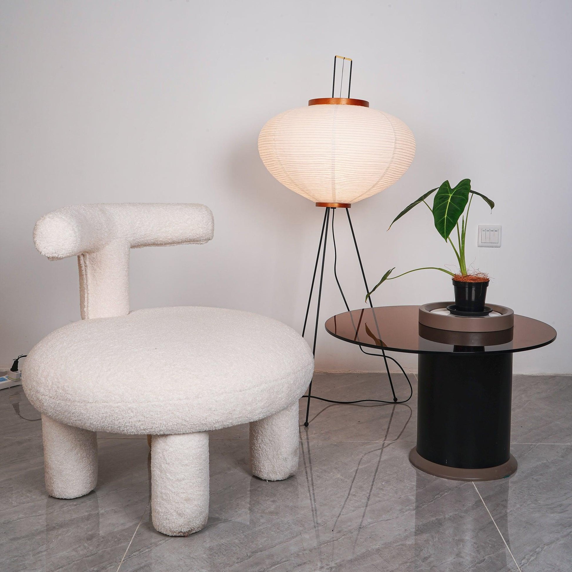 Rice Paper Floor Lamp | Mulberry Paper Shade, Metal Base & Ideal for Indoor Lighting