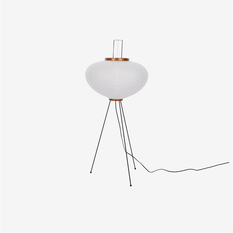 Rice Paper Floor Lamp with Wooden Base - Soft Ambient Lighting for Living Room & Bedroom Decor