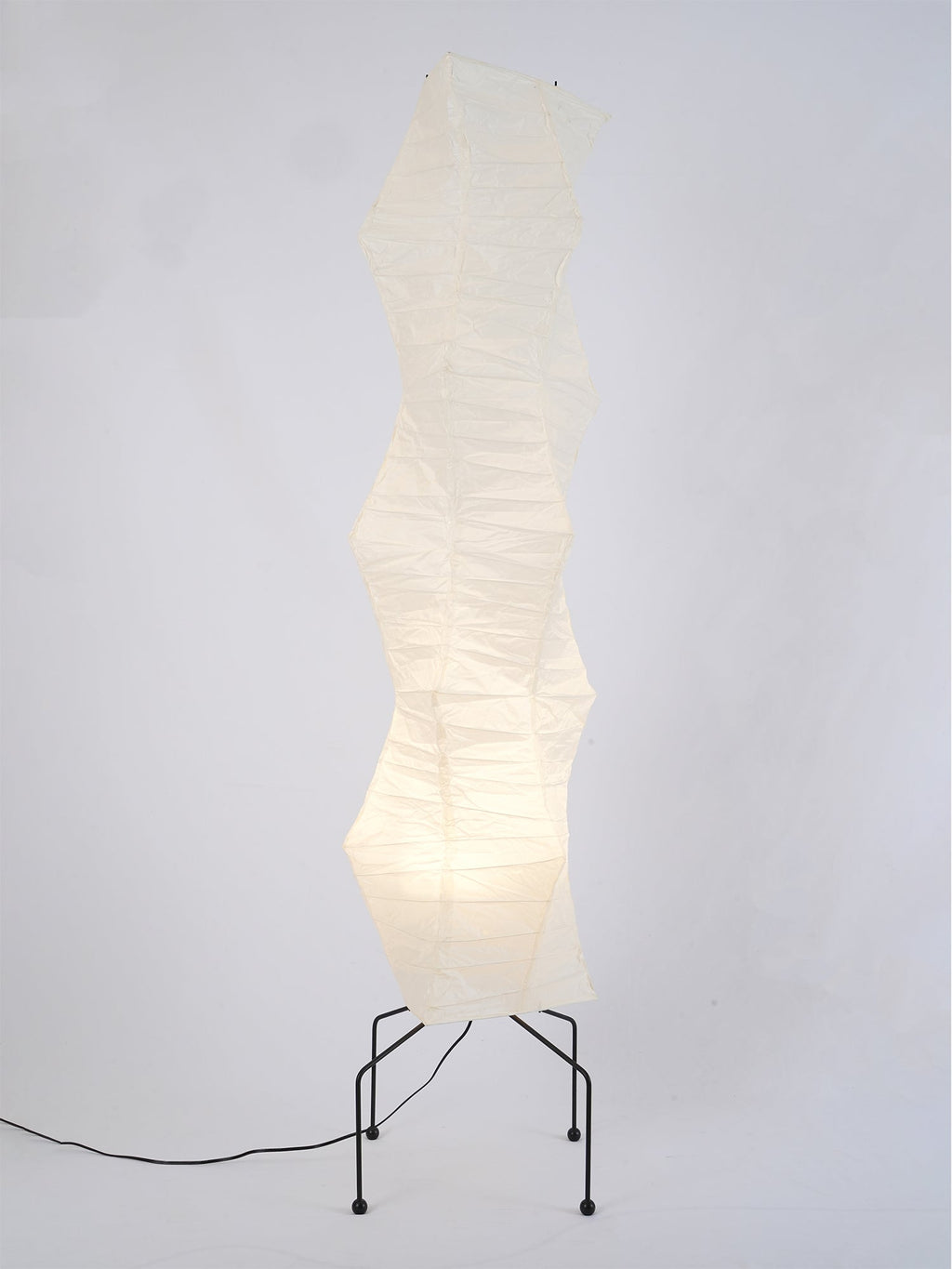 Rice Paper Floor Lamp with Wooden Base - Soft Ambient Lighting for Living Room & Bedroom Decor