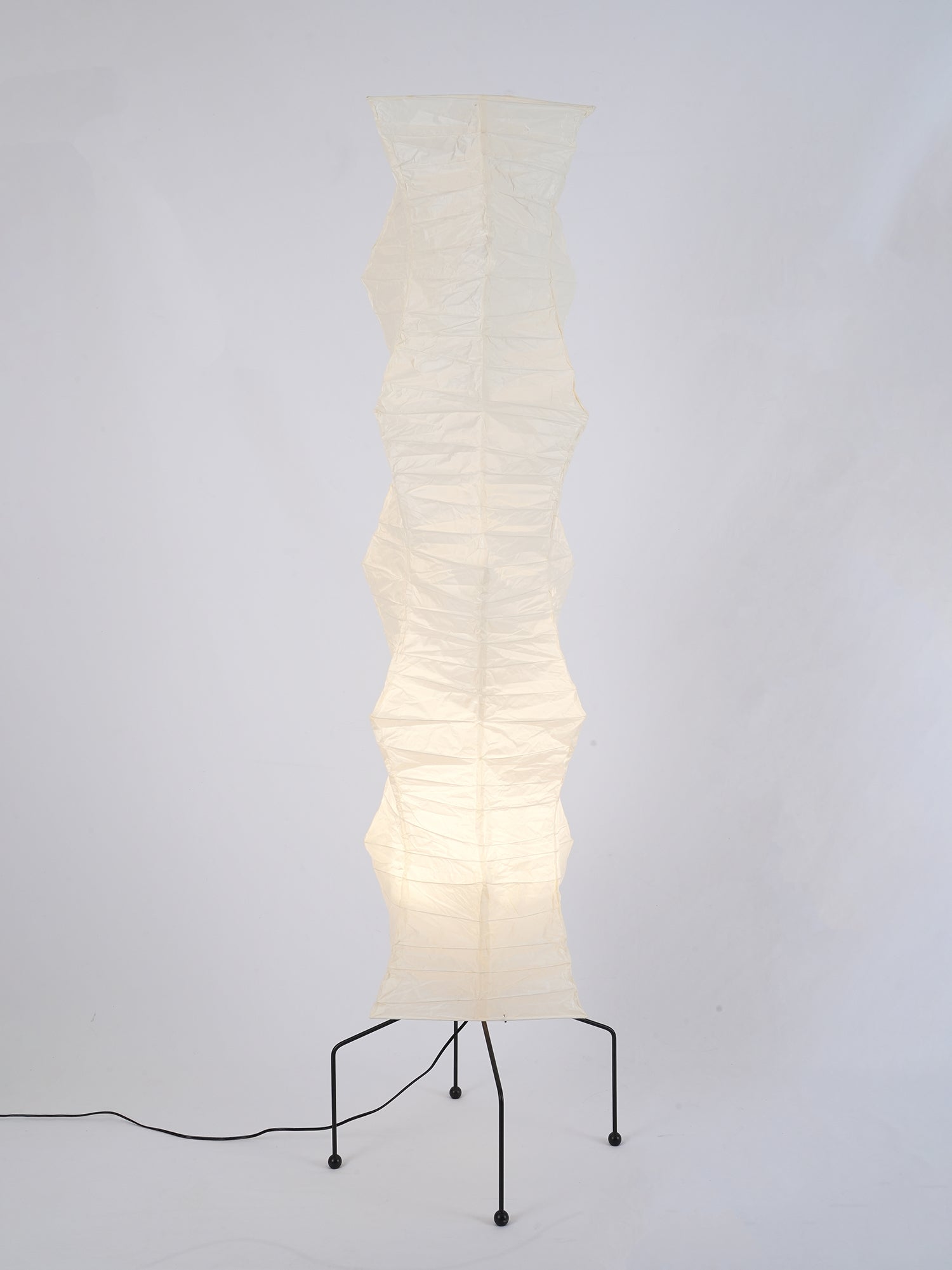 Rice Paper Floor Lamp with Wooden Base - Soft Ambient Lighting for Living Room & Bedroom Decor