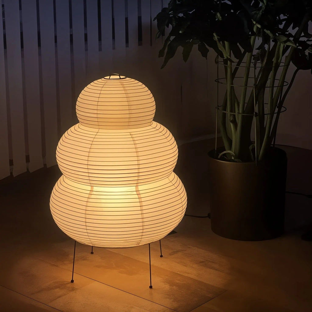 Japanese Paper Table Lamp - Minimalist Design for Living Room & Bedroom Lighting