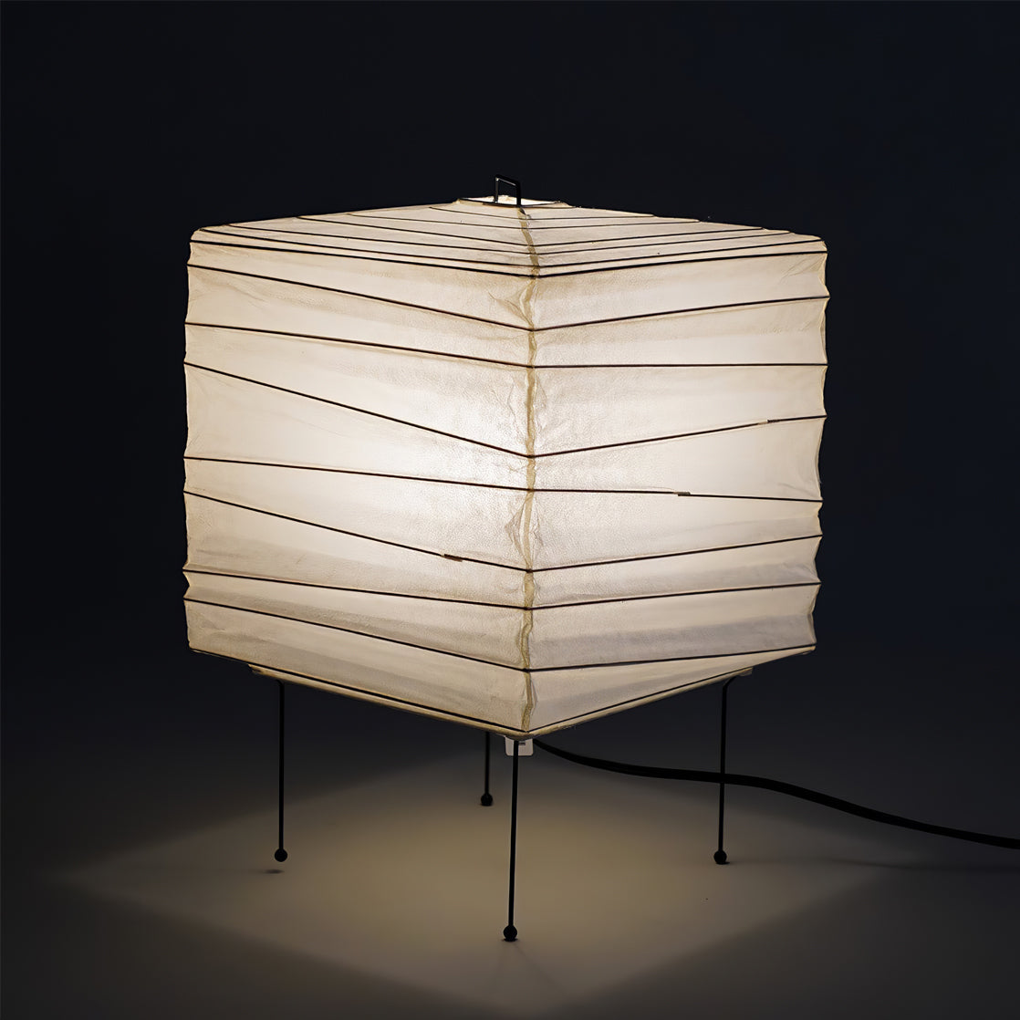 Washi Paper Table Lamp 3X - Japanese Style Lighting Fixture for Home Decor & Ambient Lighting