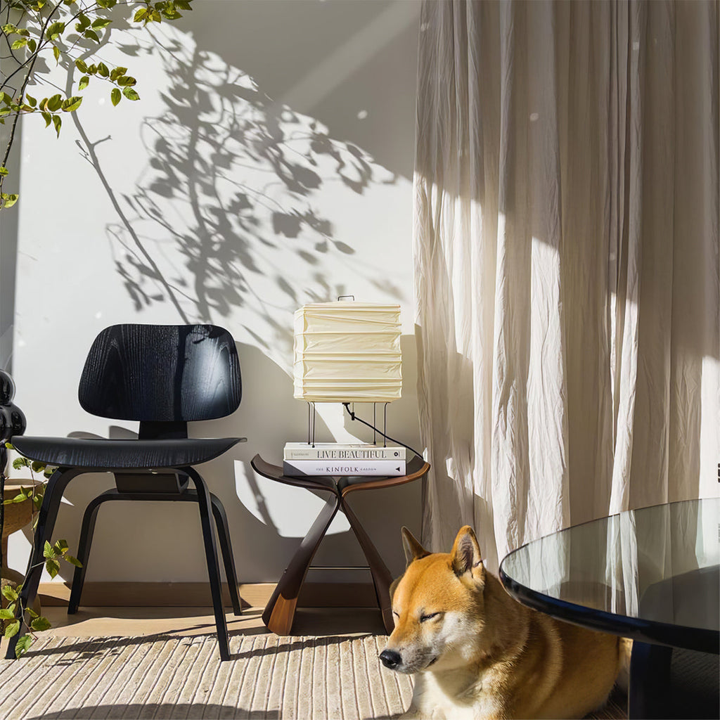 Washi Paper Table Lamp 3X - Japanese Style Lighting Fixture for Home Decor & Ambient Lighting