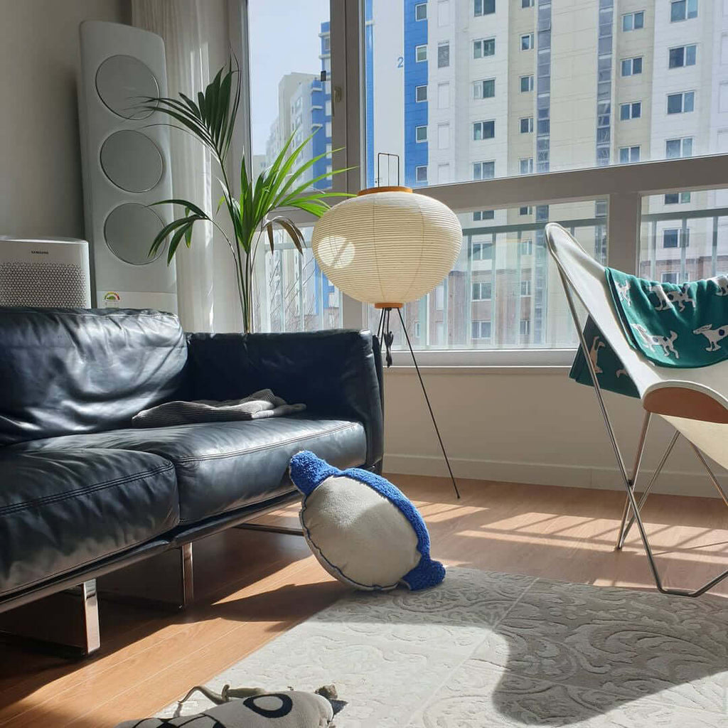 Rice Paper Floor Lamp | Mulberry Paper Shade, Metal Base & Ideal for Indoor Lighting
