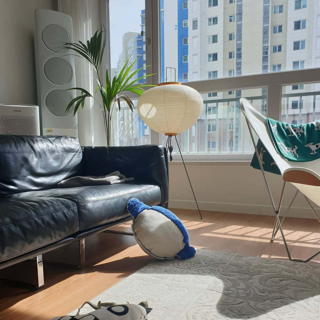 Rice Paper Floor Lamp | Mulberry Paper Shade, Metal Base & Ideal for Indoor Lighting