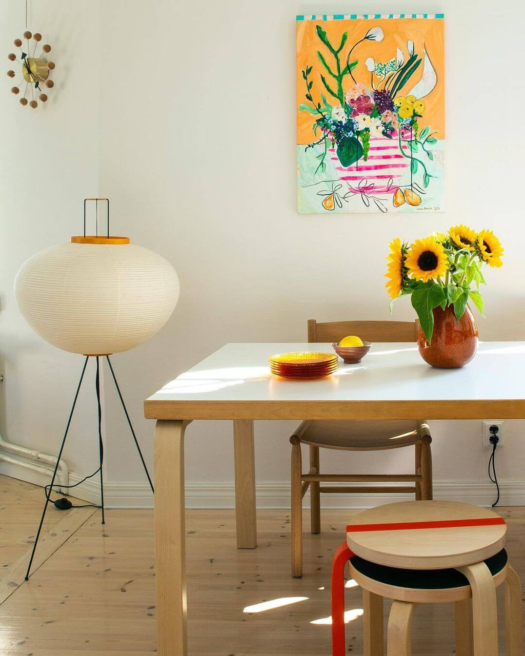 LED Floor Lamp - Modern Adjustable Design with Warm White Light for Living Room & Bedroom Use