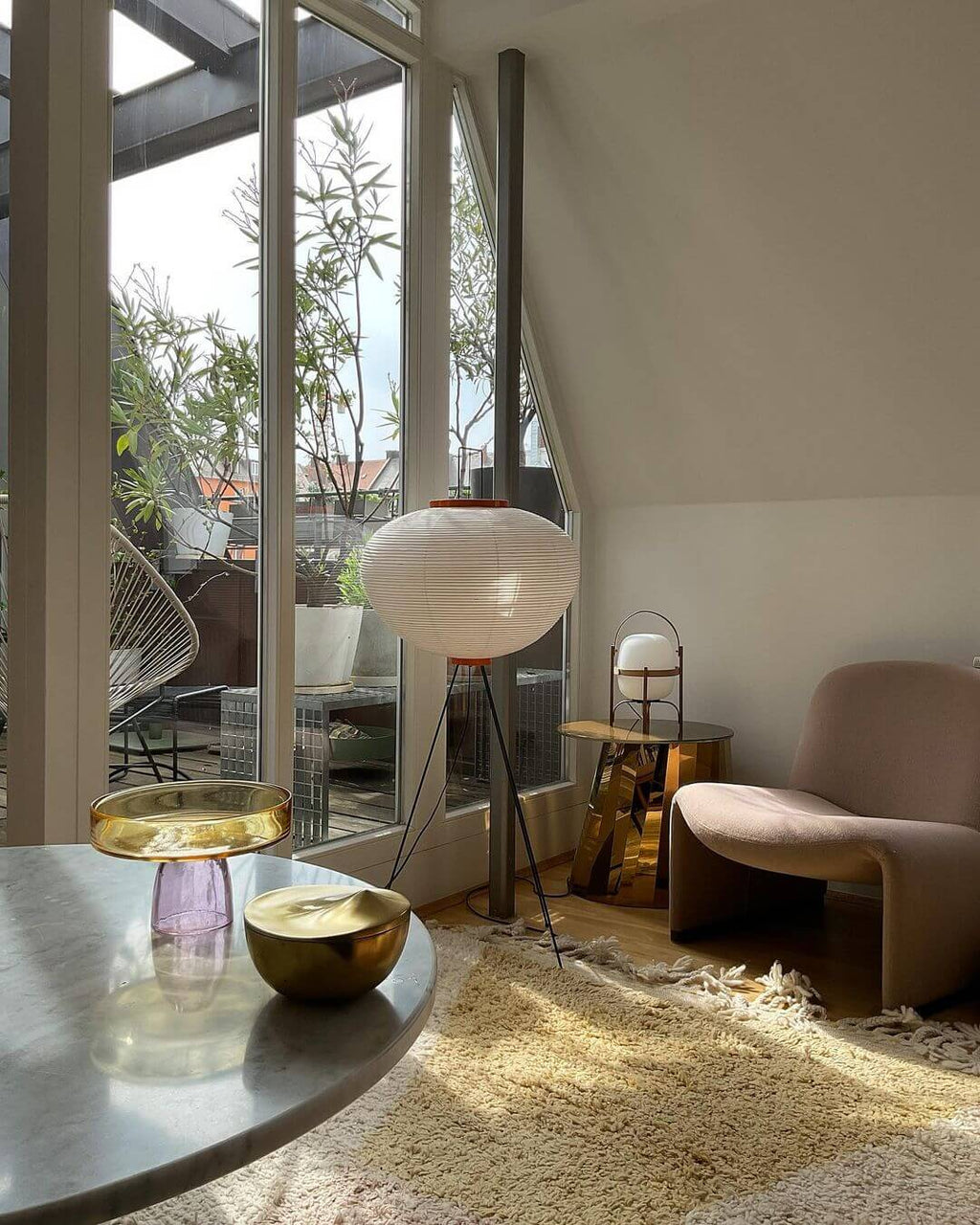 Rice Paper Floor Lamp | Mulberry Paper Shade, Metal Base & Ideal for Indoor Lighting