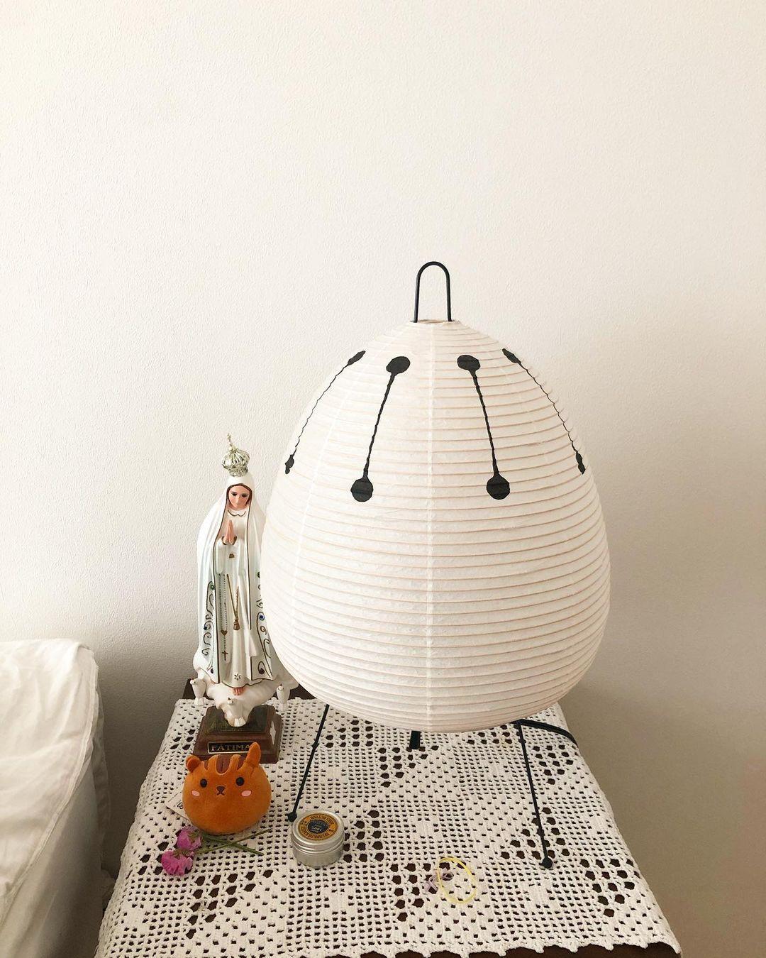 Japanese Paper Table Lamp - Minimalist Design for Living Room & Bedroom Lighting