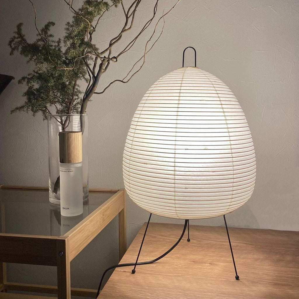 Japanese Paper Table Lamp - Minimalist Design for Living Room & Bedroom Lighting