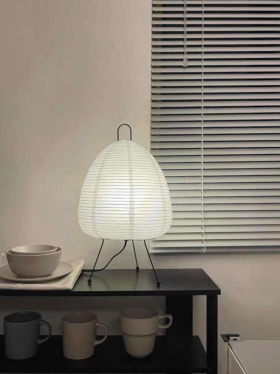 Japanese Paper Table Lamp - Minimalist Design for Living Room & Bedroom Lighting