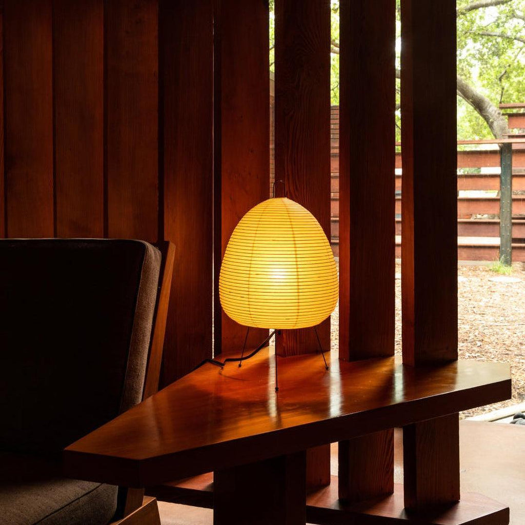 Japanese Paper Table Lamp - Minimalist Design for Living Room & Bedroom Lighting