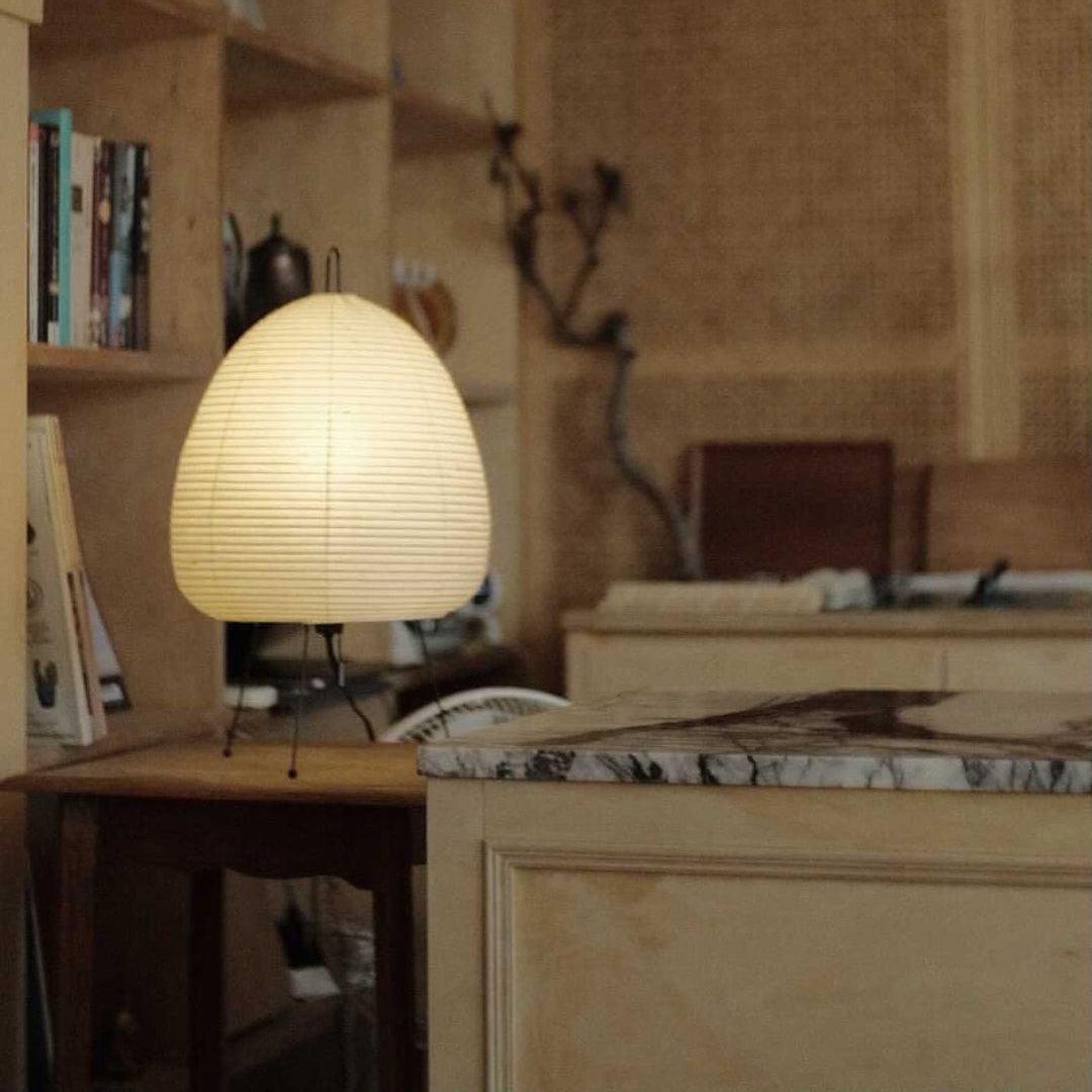 Japanese Paper Table Lamp - Minimalist Design for Living Room & Bedroom Lighting