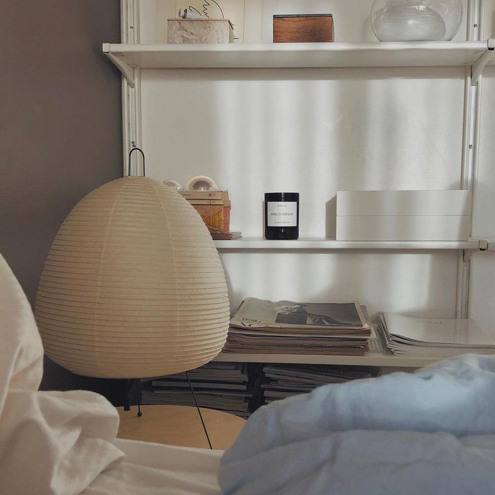 Japanese Paper Table Lamp - Minimalist Design for Living Room & Bedroom Lighting