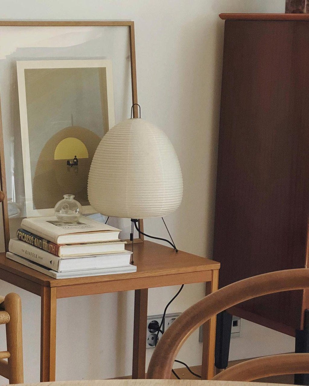 Japanese Paper Table Lamp - Minimalist Design for Living Room & Bedroom Lighting