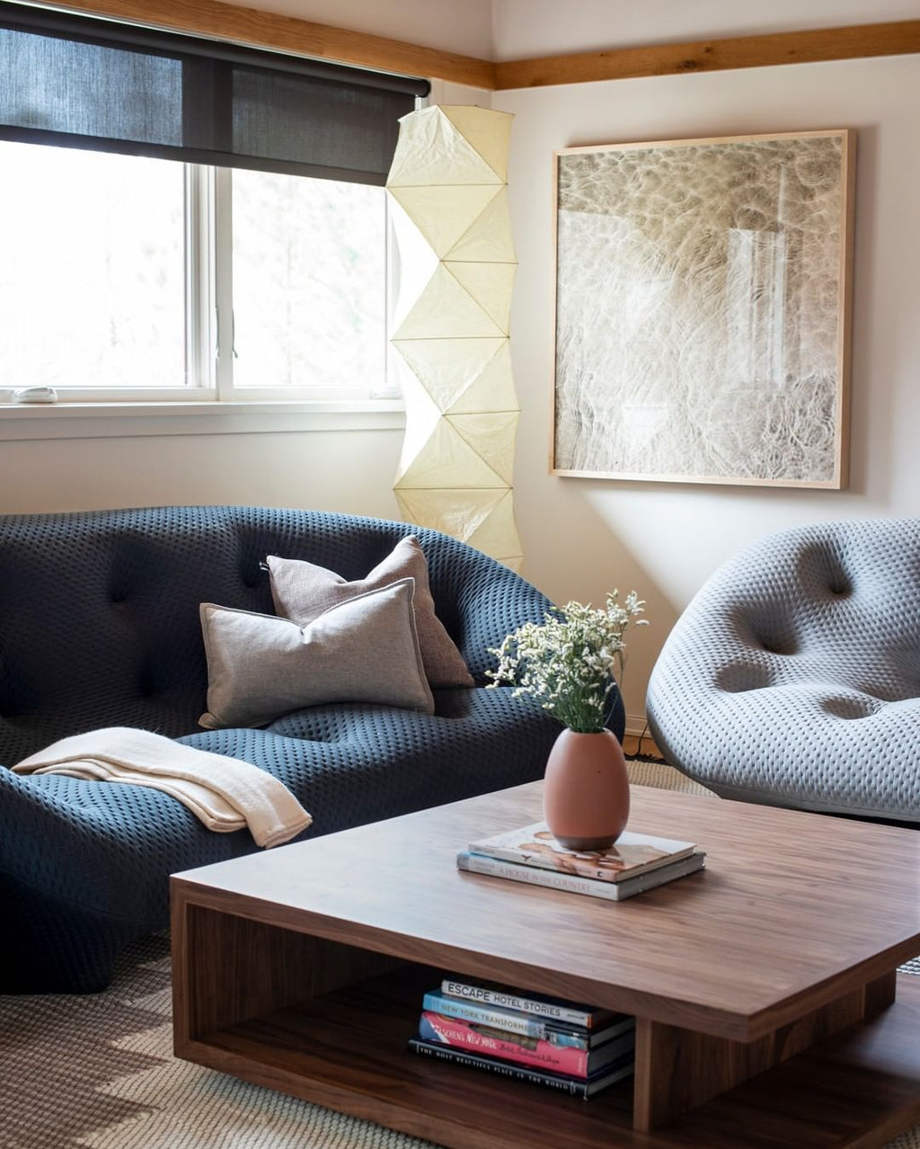 Rice Paper Floor Lamp with Wooden Base - Soft Ambient Lighting for Living Room & Bedroom Decor