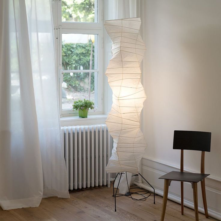 Rice Paper Floor Lamp with Wooden Base - Soft Ambient Lighting for Living Room & Bedroom Decor