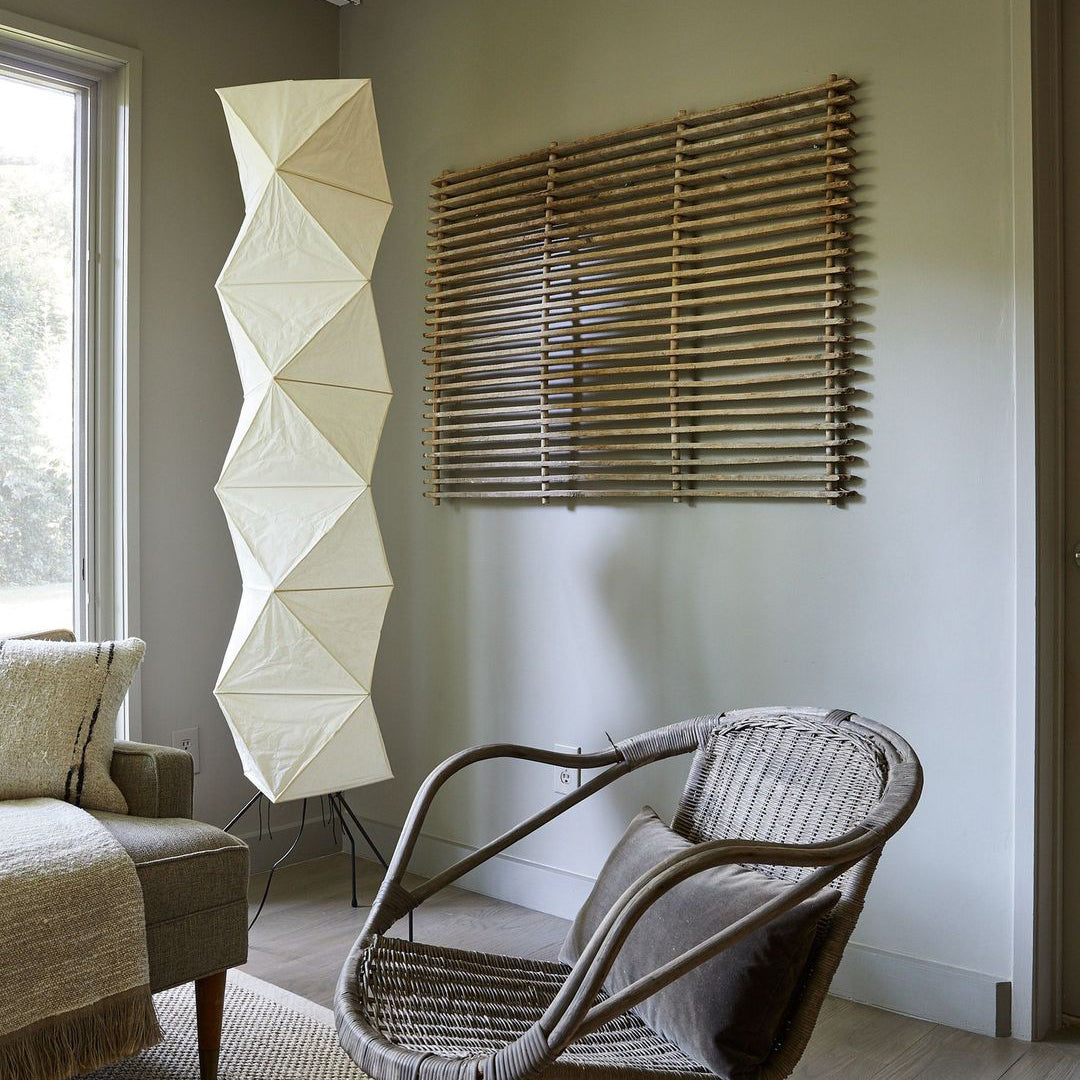 Rice Paper Floor Lamp | Mulberry Paper Shade, Metal Base & Ideal for Indoor Lighting