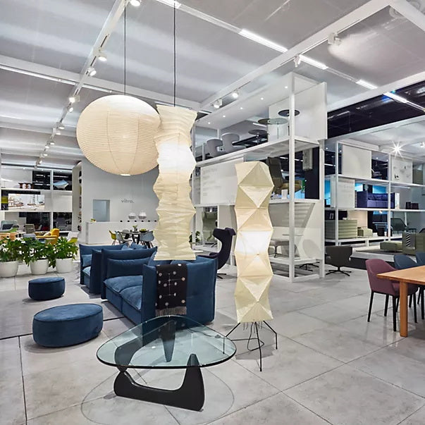 Rice Paper Floor Lamp with Wooden Base - Soft Ambient Lighting for Living Room & Bedroom Decor