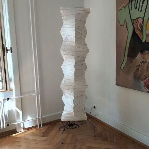 Rice Paper Floor Lamp | Mulberry Paper Shade, Metal Base & Ideal for Indoor Lighting