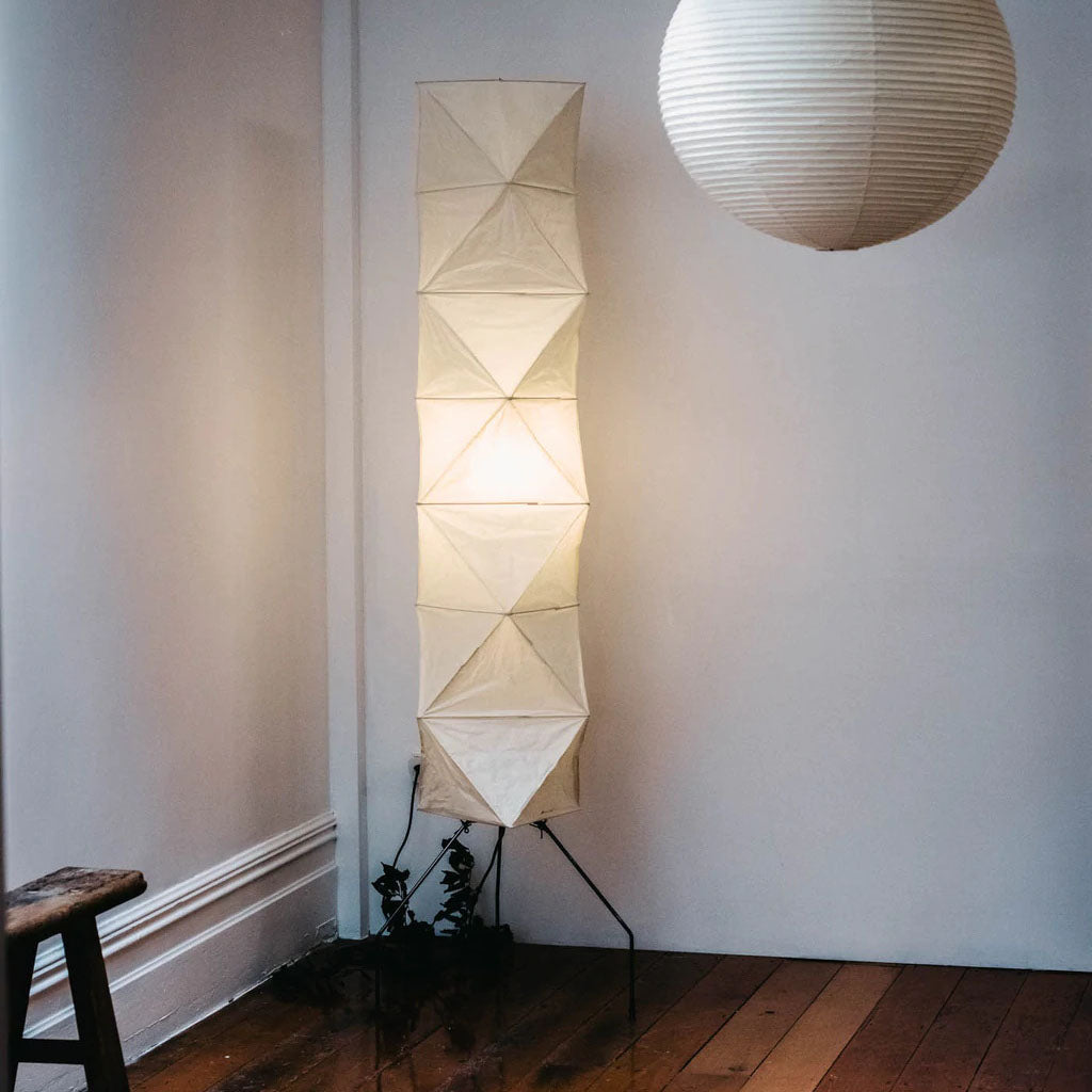 Rice Paper Floor Lamp with Wooden Base - Soft Ambient Lighting for Living Room & Bedroom Decor
