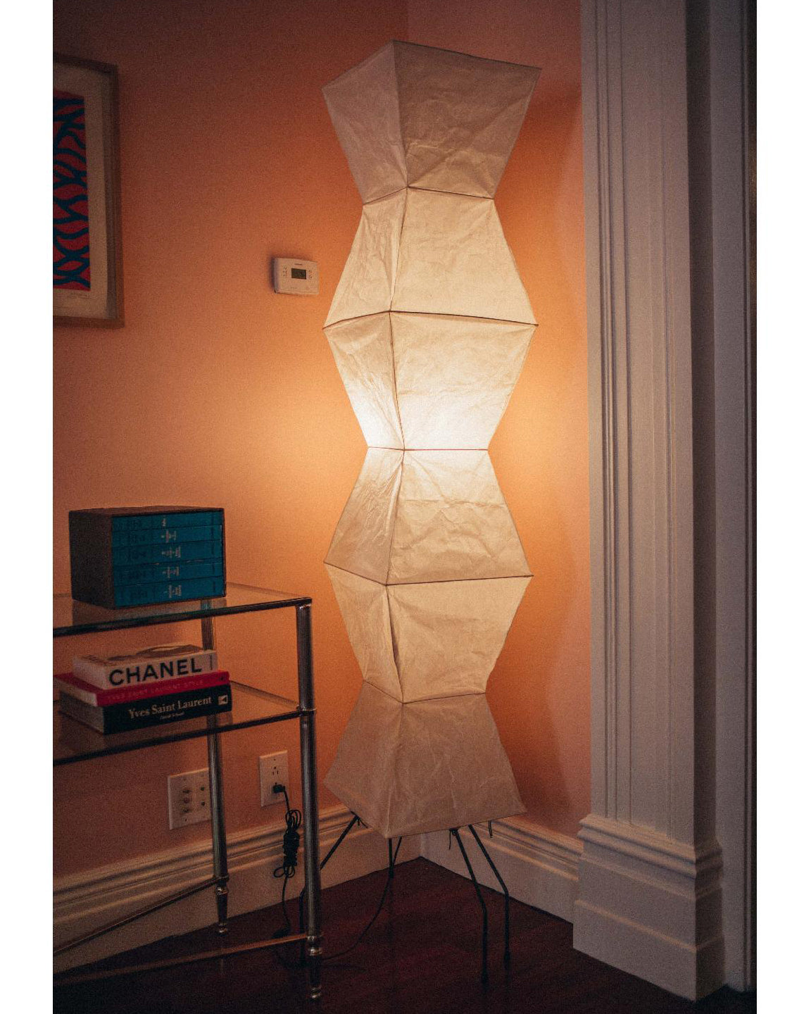 Rice Paper Floor Lamp with Wooden Base - Soft Ambient Lighting for Living Room & Bedroom Decor