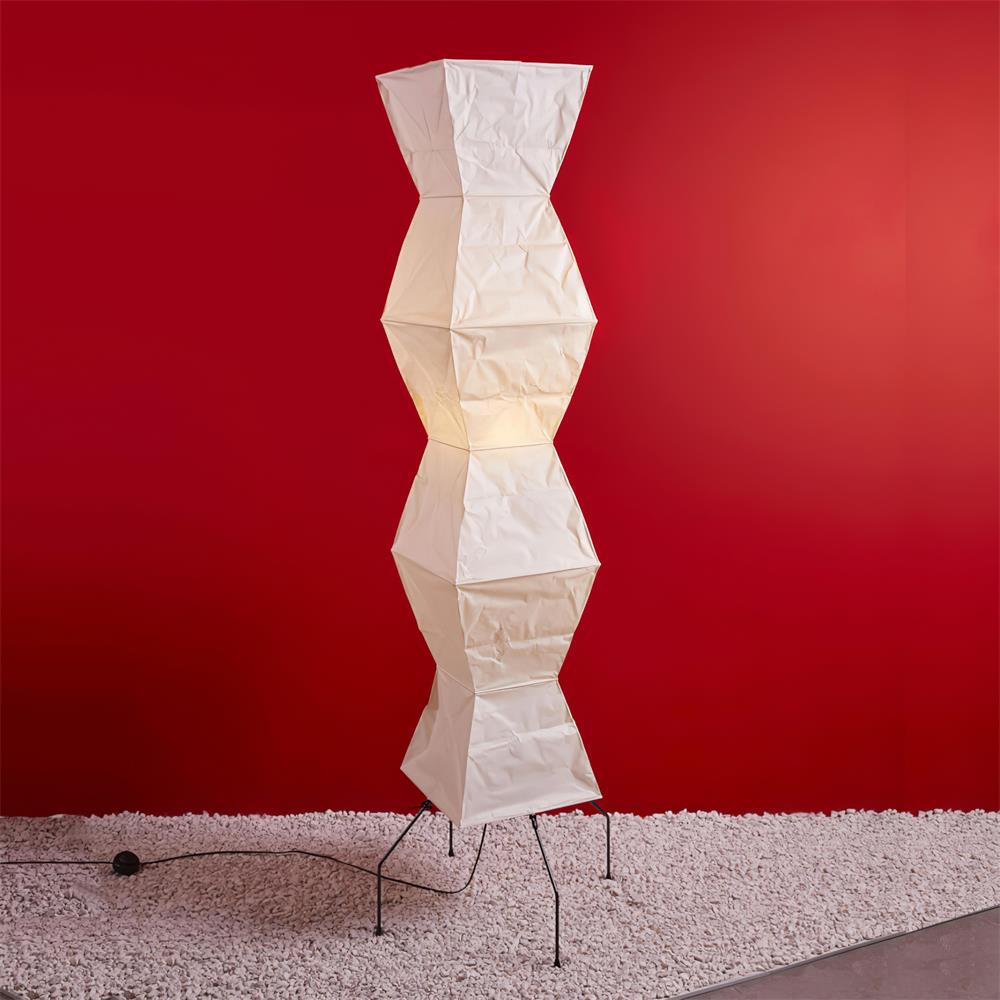 Rice Paper Floor Lamp with Wooden Base - Soft Ambient Lighting for Living Room & Bedroom Decor