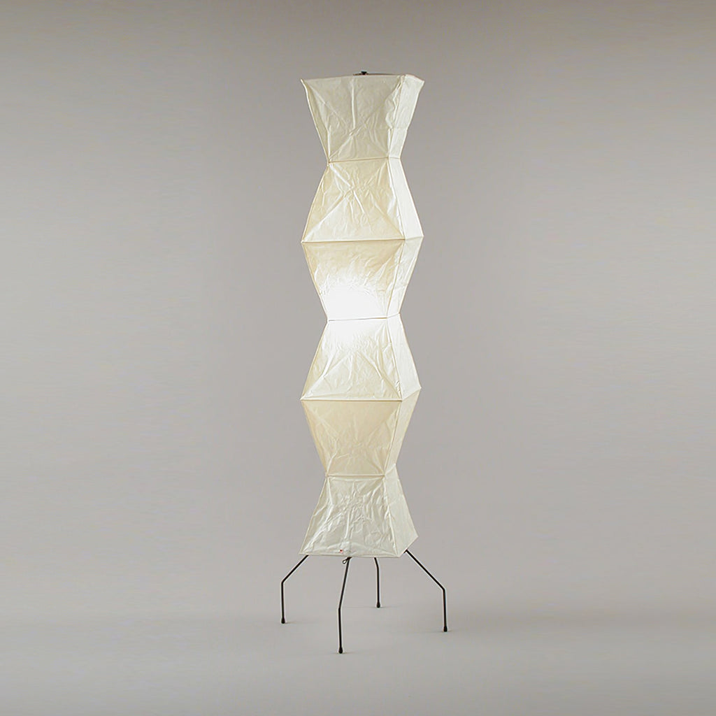 Rice Paper Floor Lamp with Wooden Base - Soft Ambient Lighting for Living Room & Bedroom Decor
