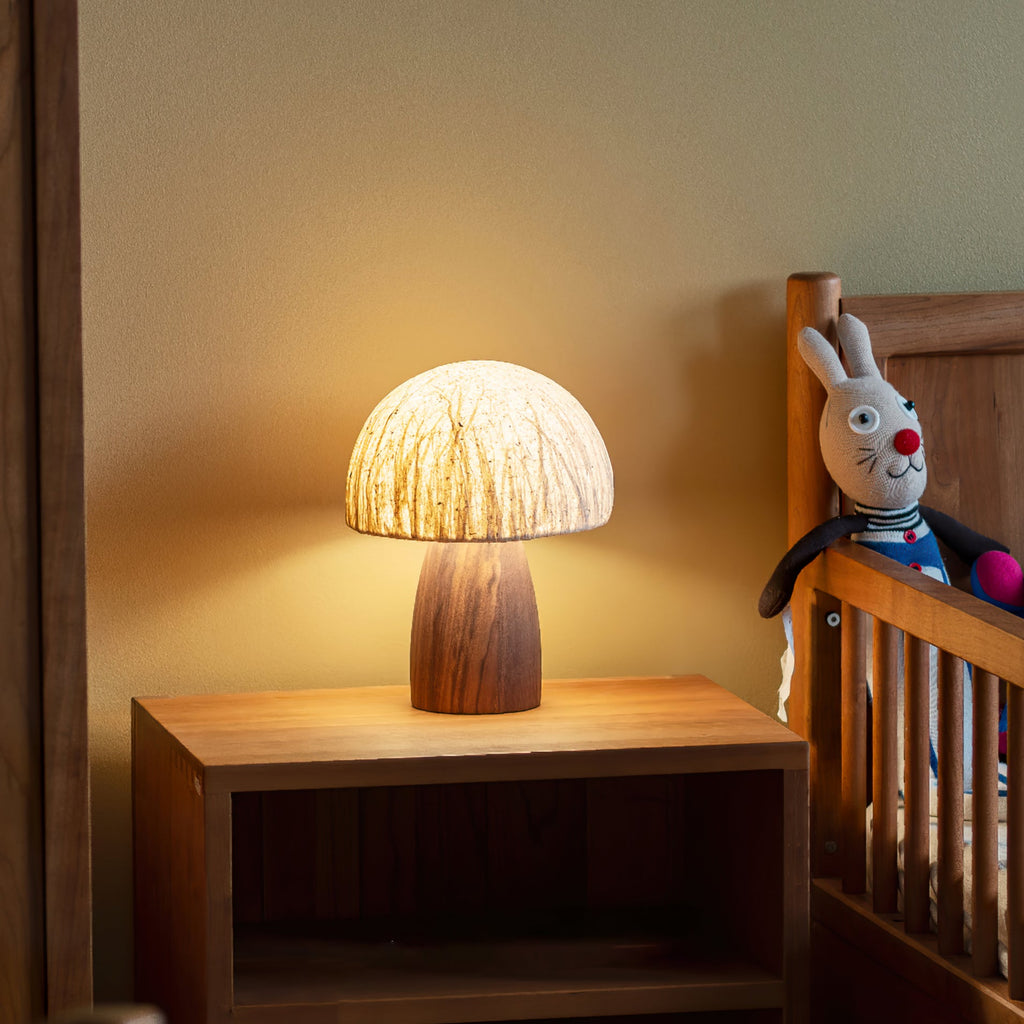 Mushroom Table Lamp with Adjustable Brightness - Modern LED Lighting for Home Decor & Nightstands