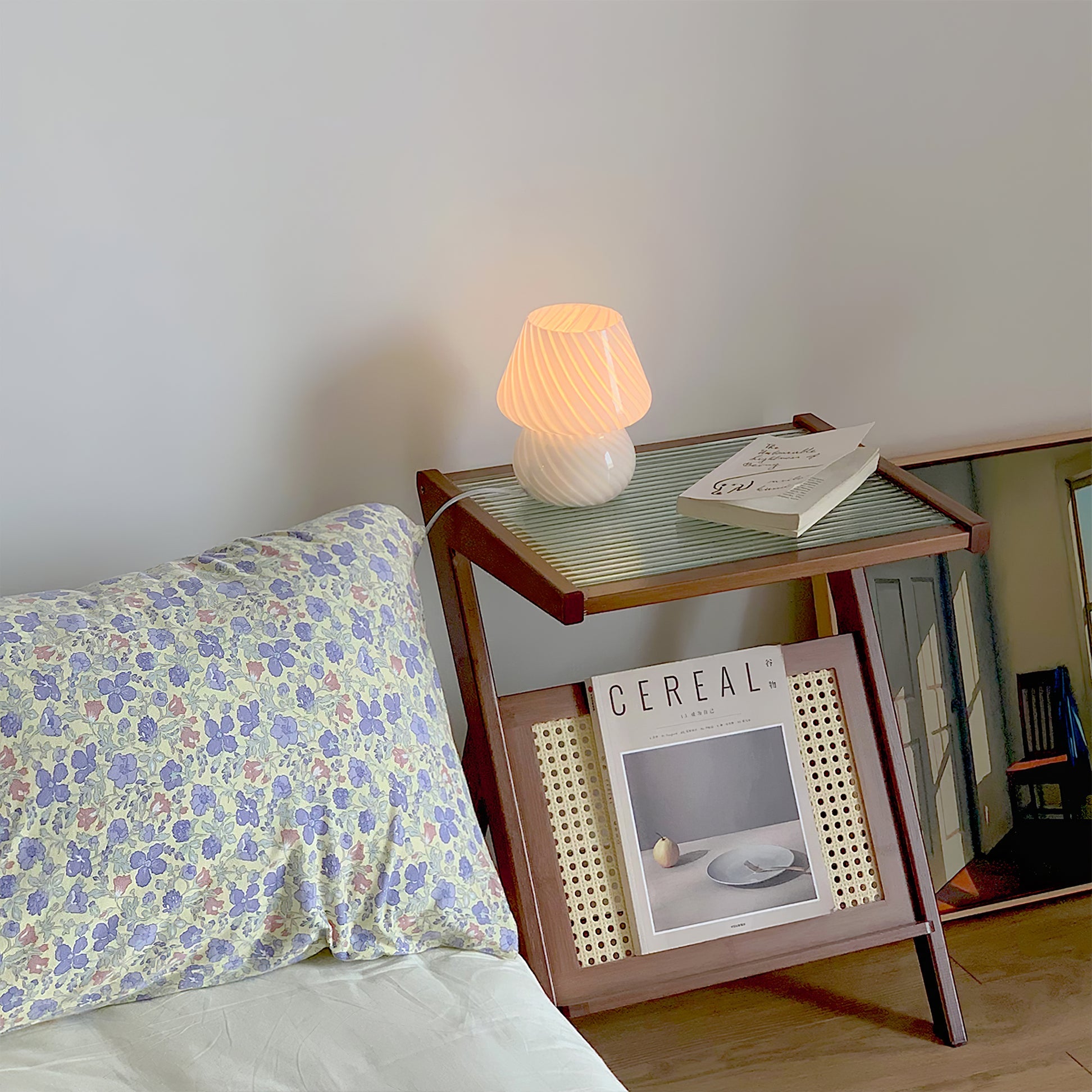 LED Glass Table Lamp - Modern Design with Adjustable Brightness for Living Room & Bedroom Use