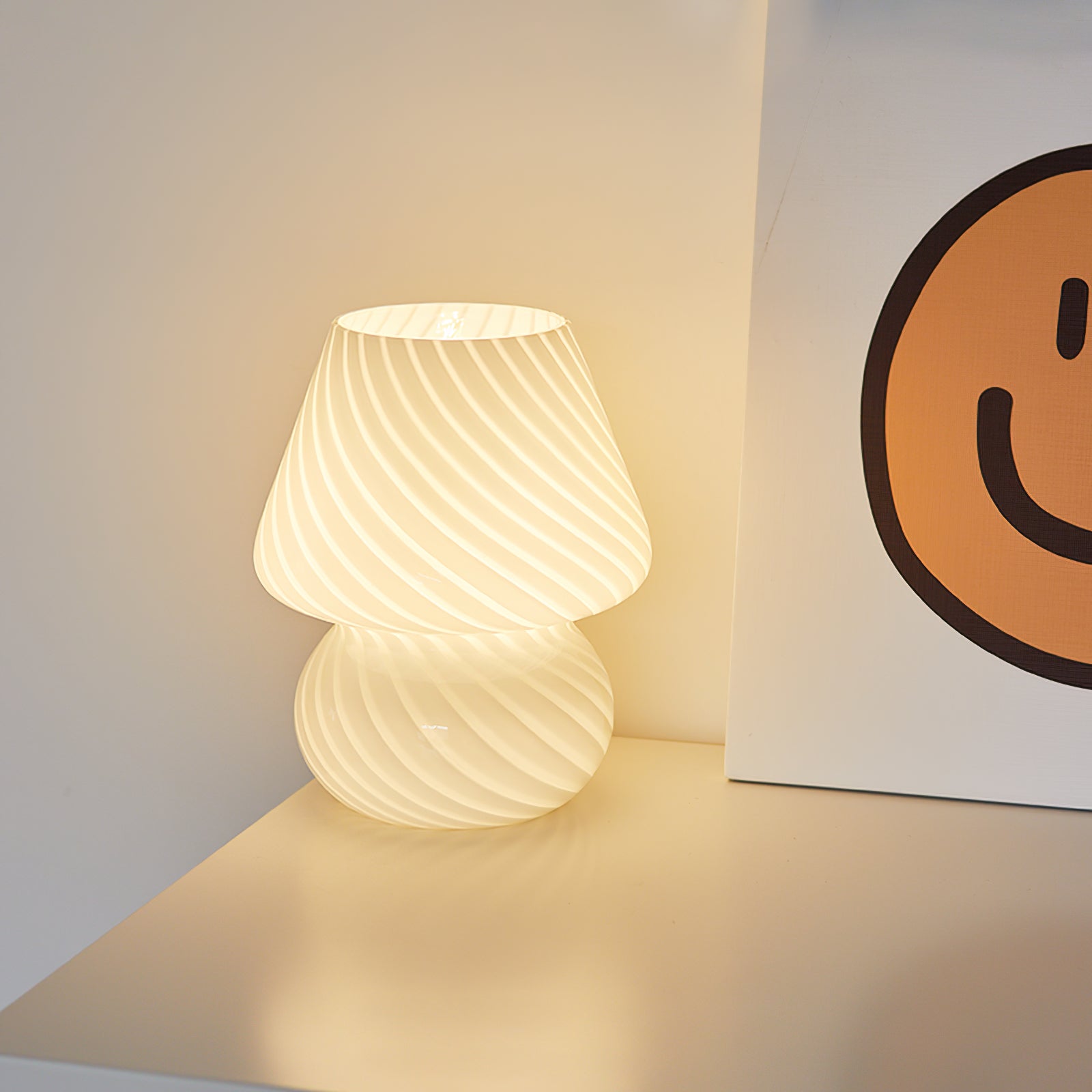 LED Glass Table Lamp - Modern Design with Adjustable Brightness for Living Room & Bedroom Use