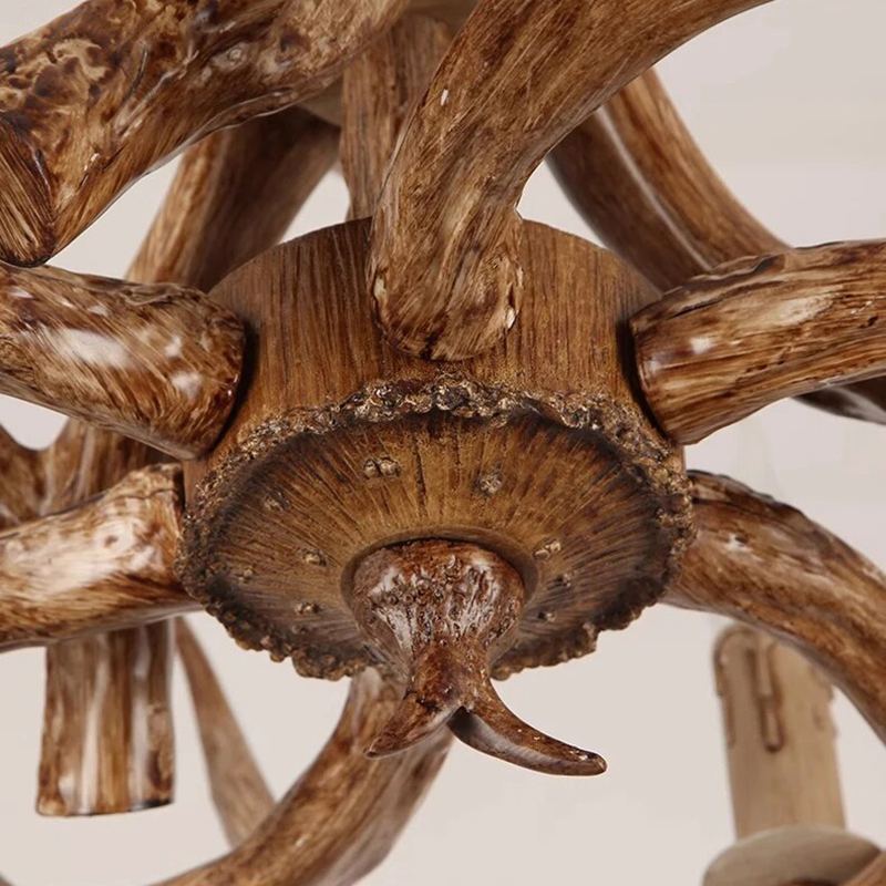 Antler Shape Resin Chandelier | Adjustable Height, Rustic Elegance & Ideal for Living Room, Dining Area, or Entryway