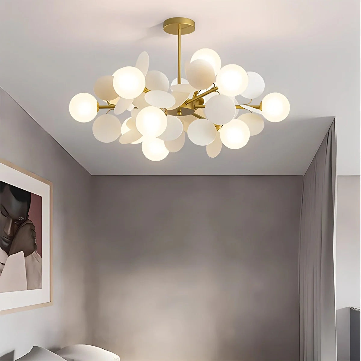 Colorful Modern Chandelier with Flashing LED Lights for Living Room & Dining Room Decor